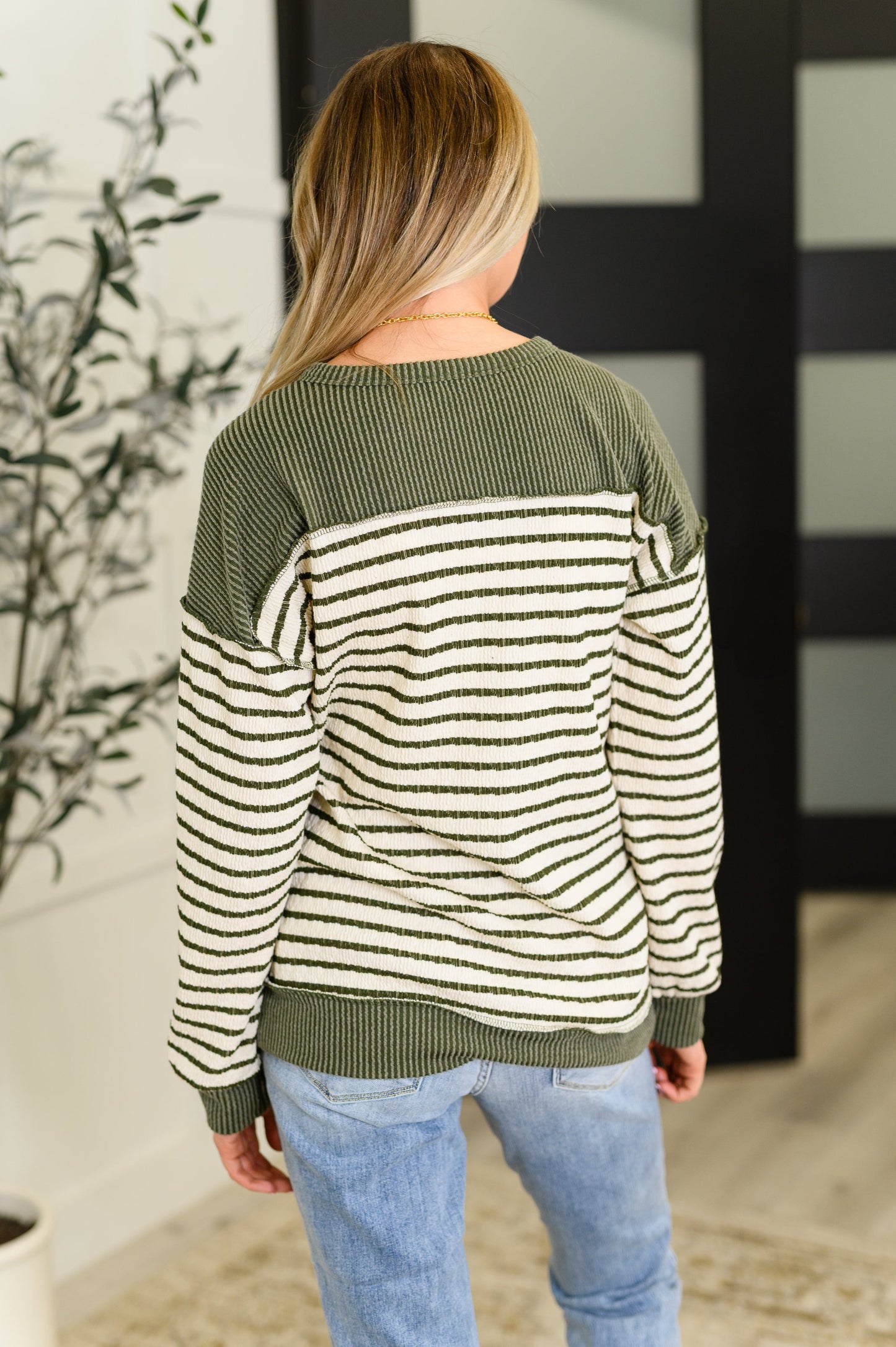 Timeless Lines Contrast Henley Top