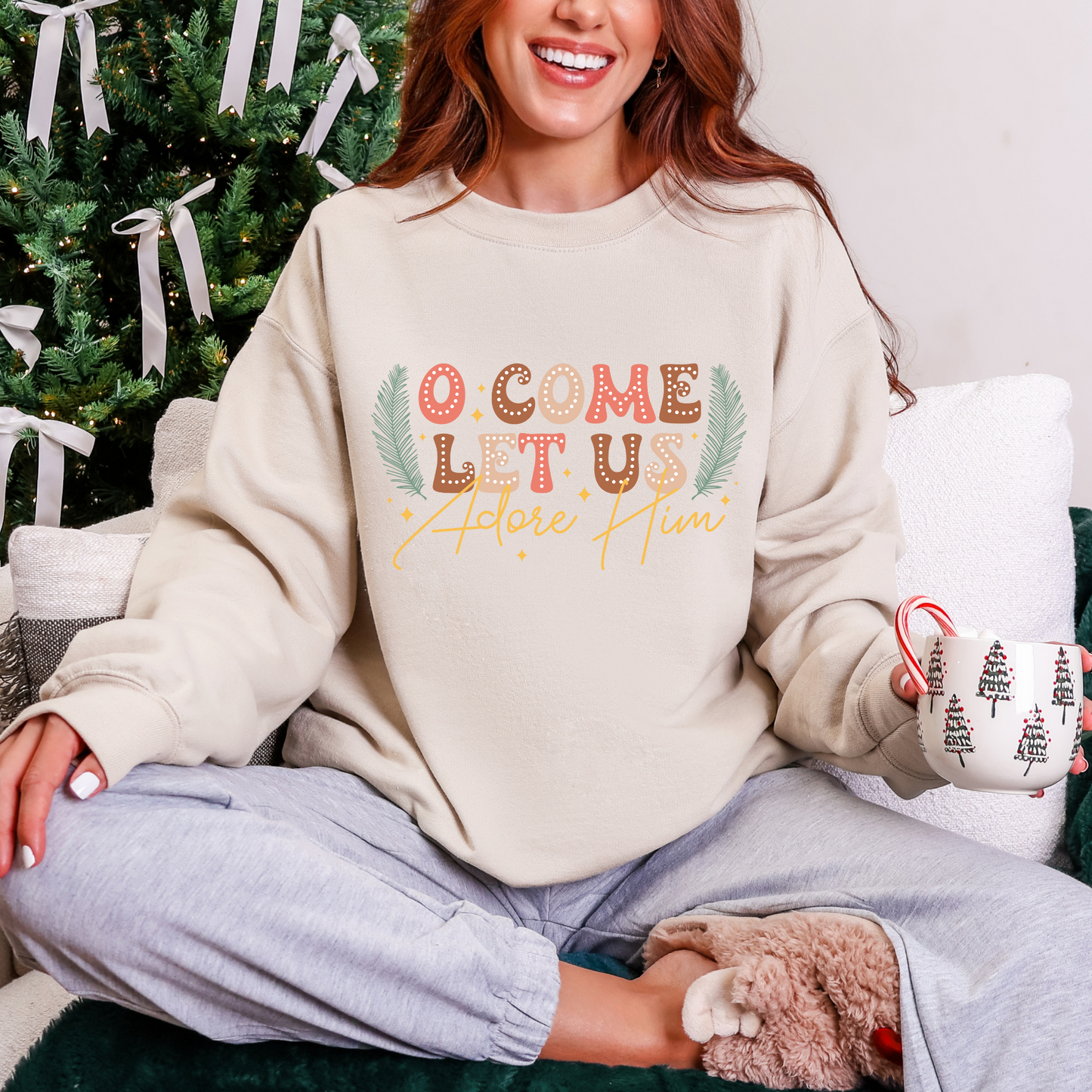 O Come Let Us Graphic Tee and Sweatshirt