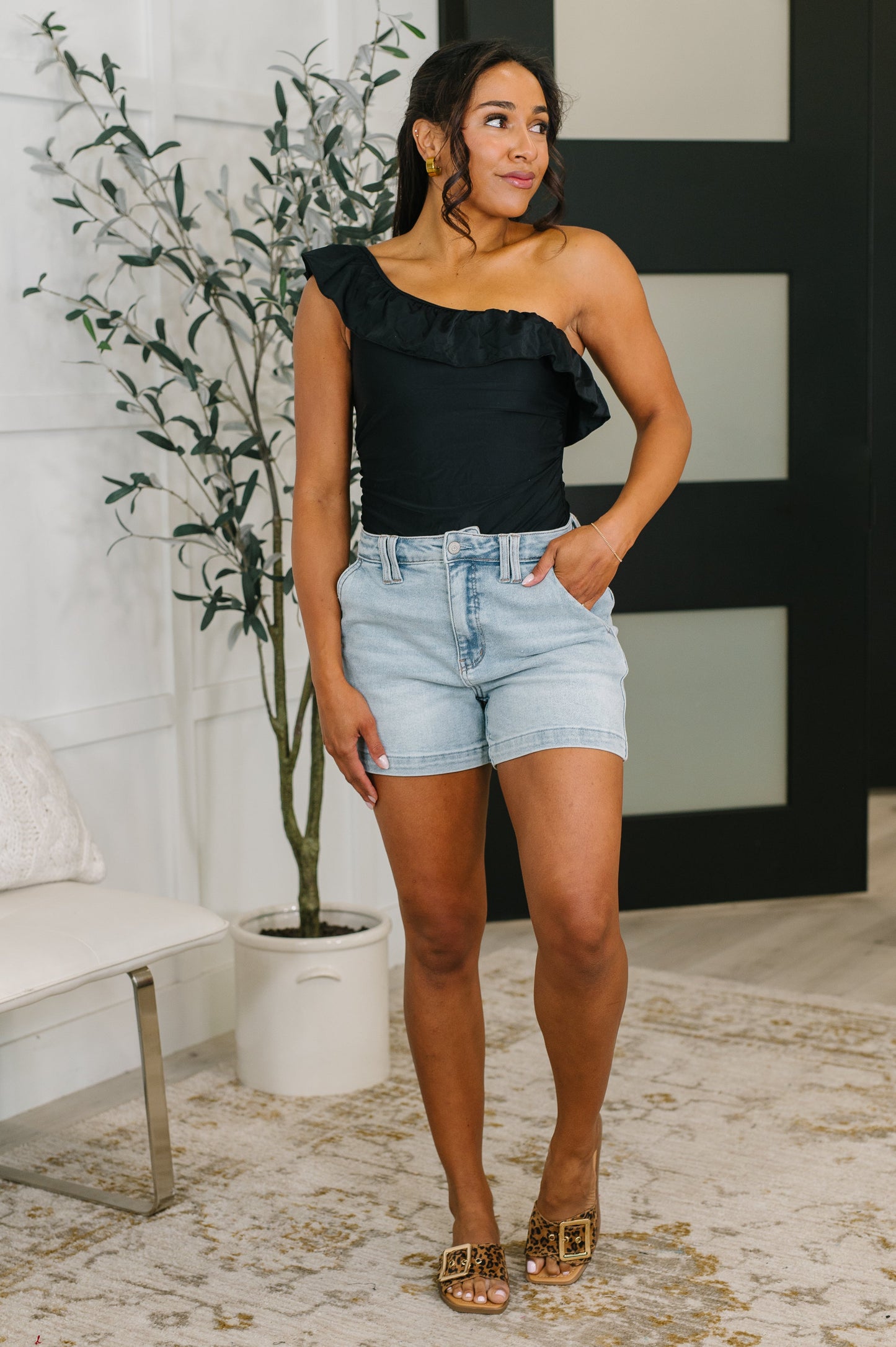 A Tan Line Happiness One Piece Swim Suit in Black