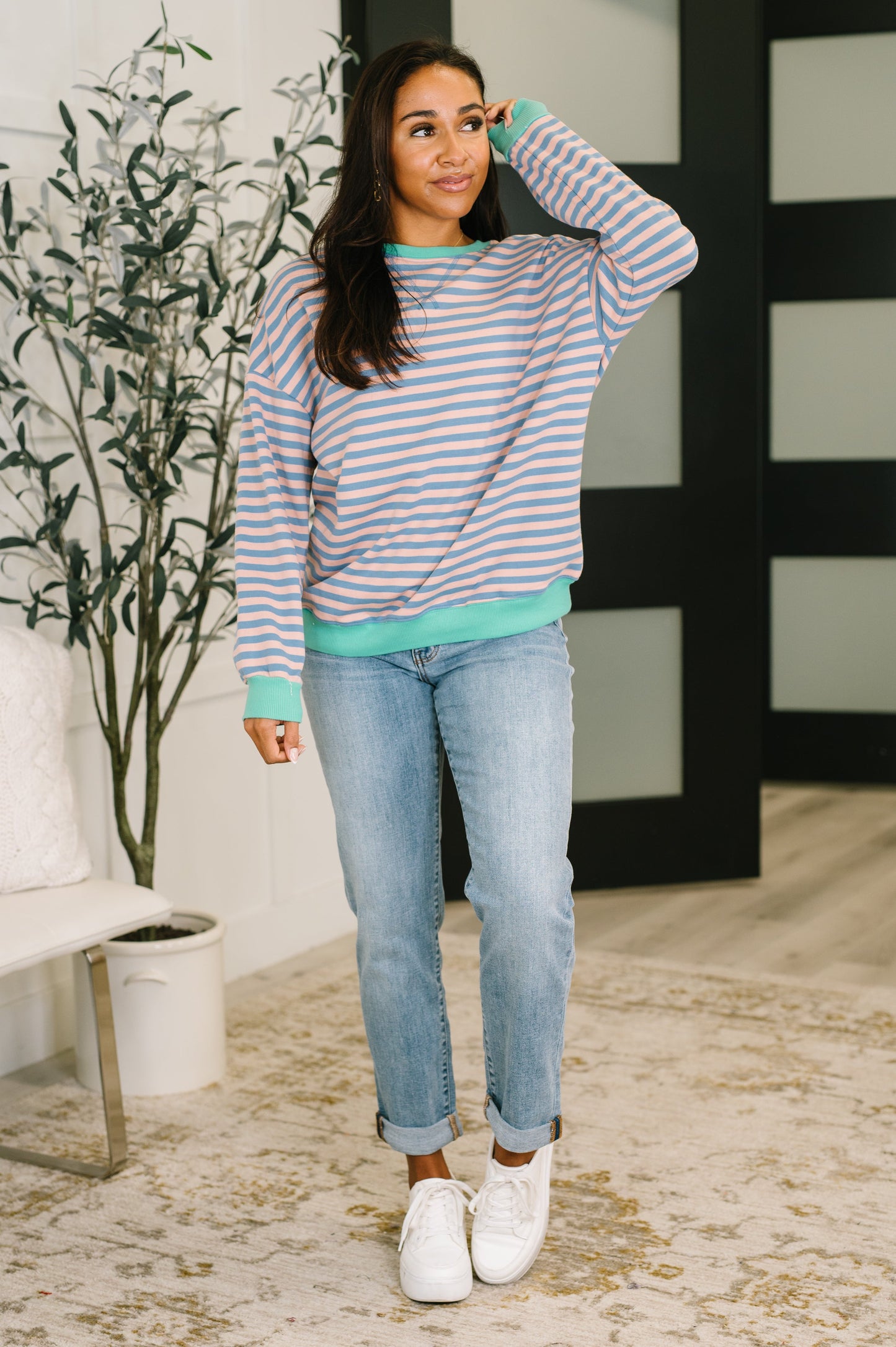All For the Color Drop Shoulder Pullover