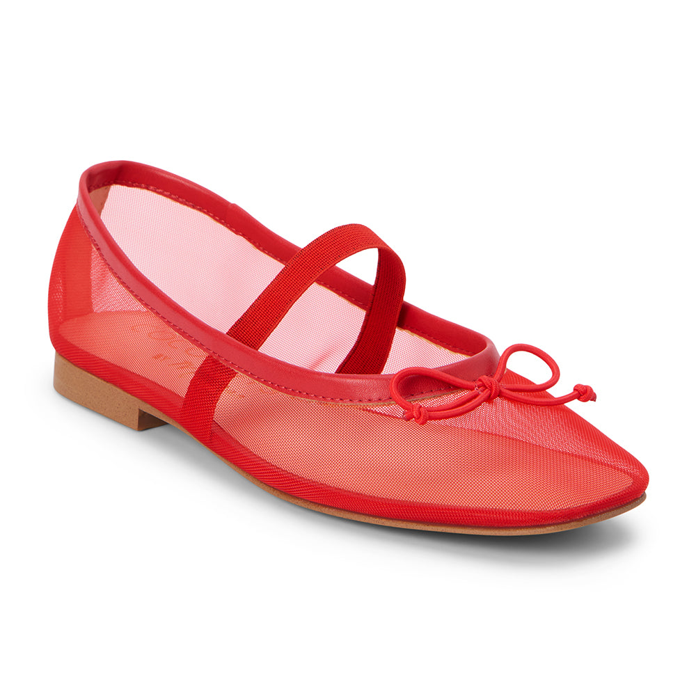 Bronx Ballet Flat in Cherry Red