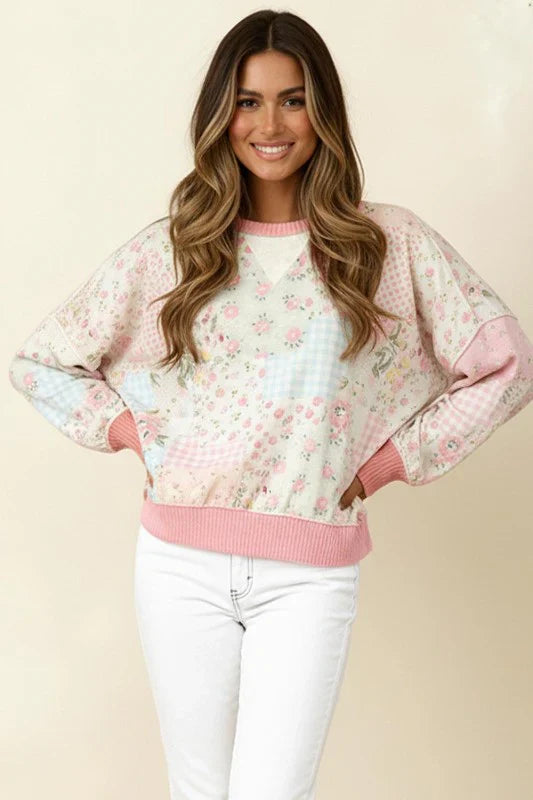 A Little Bias Printed Patchwork Top