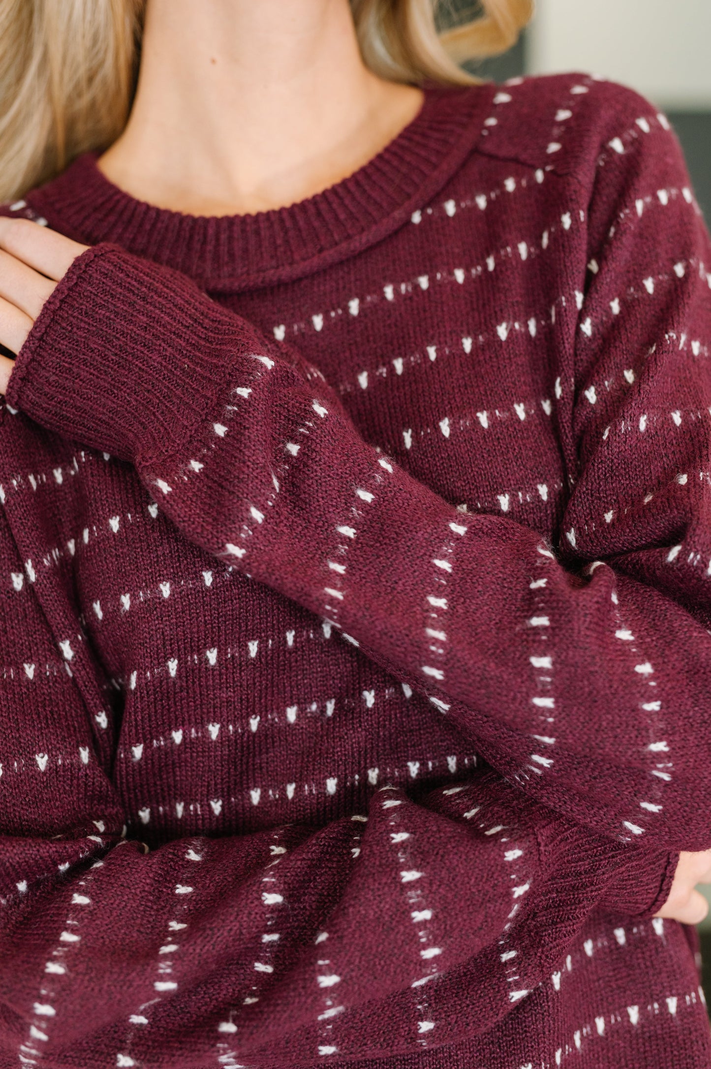 Leaves or Breeze Long Sleeve Knit Top