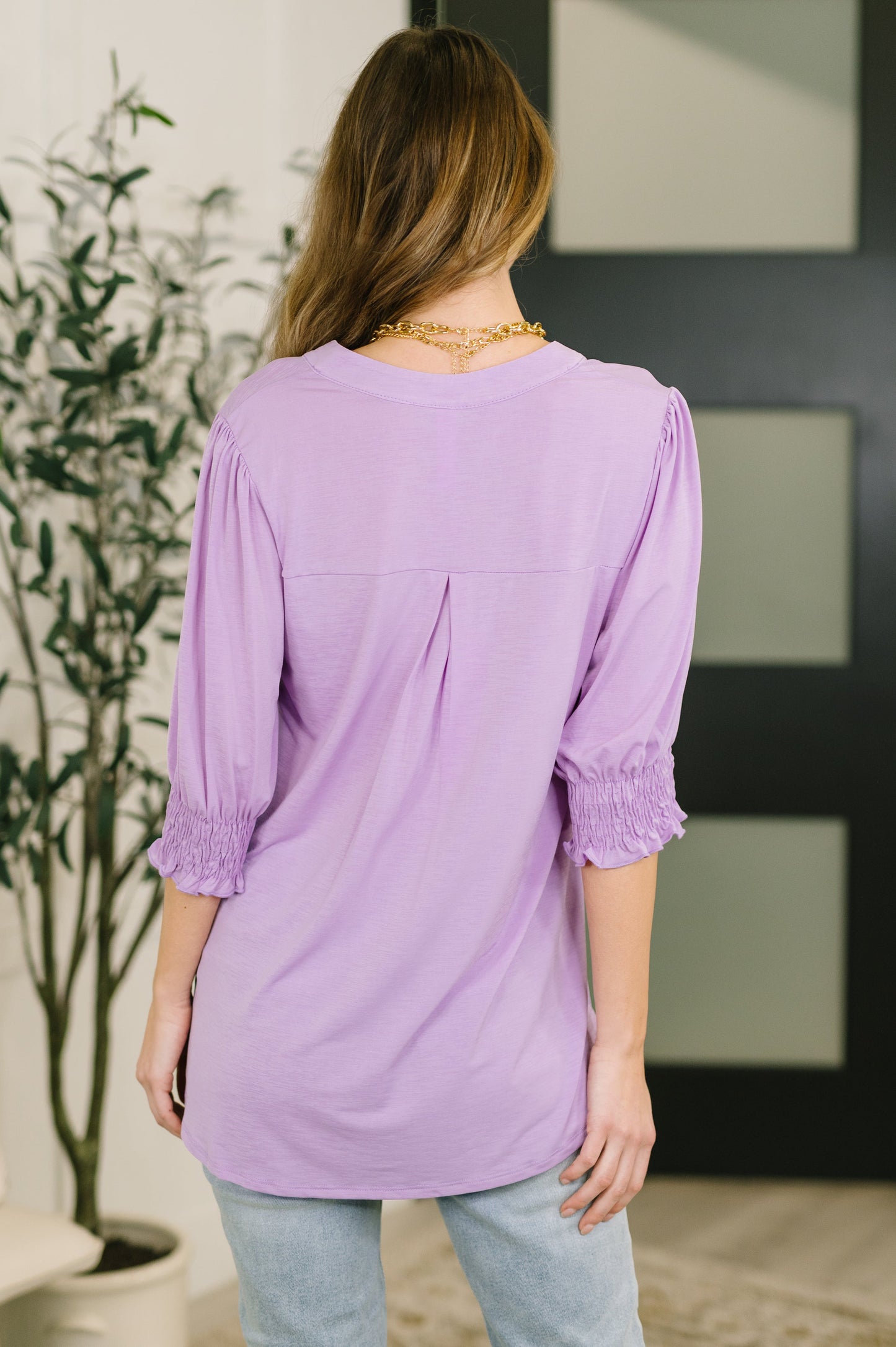 Lizzy Smock Top in Orchid Bloom
