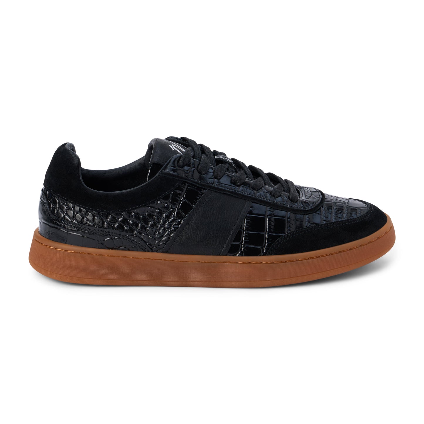 Quincy Low-Top Sneaker in Black Croc Print