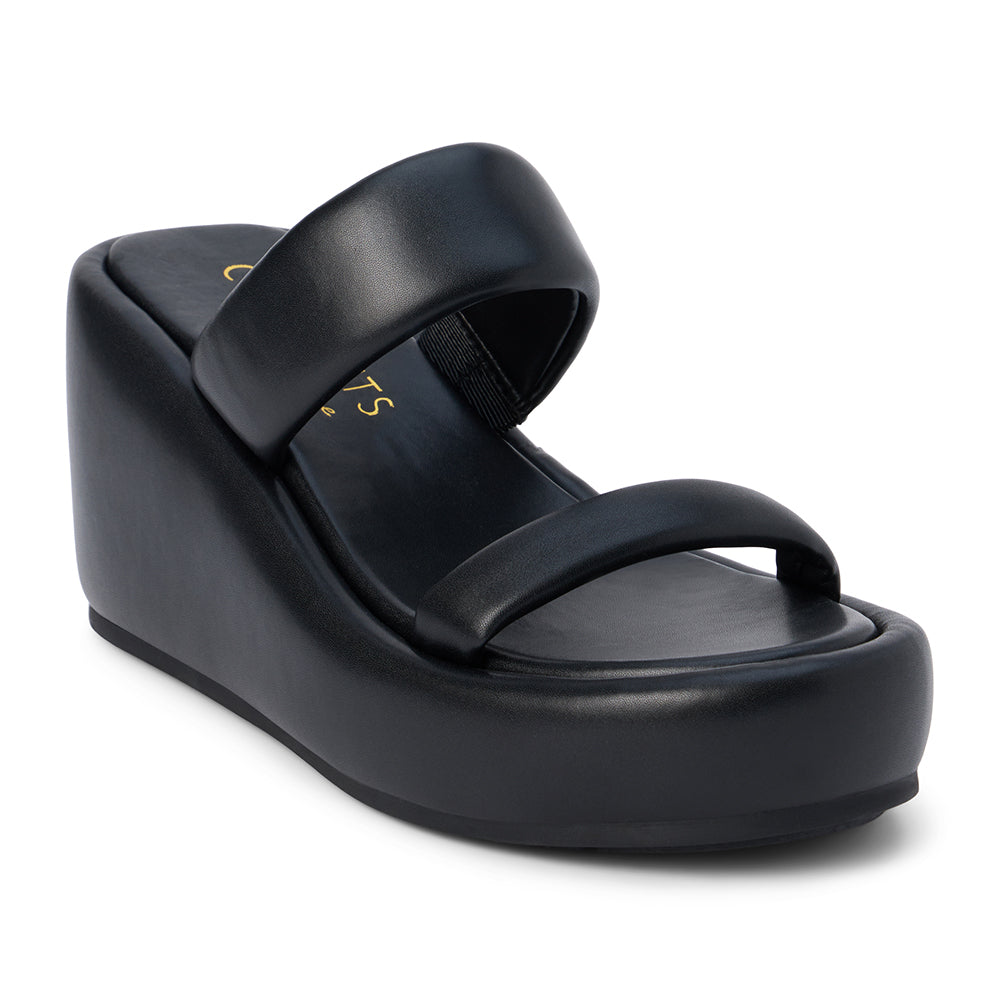 Unique Wedge Sandal in Black