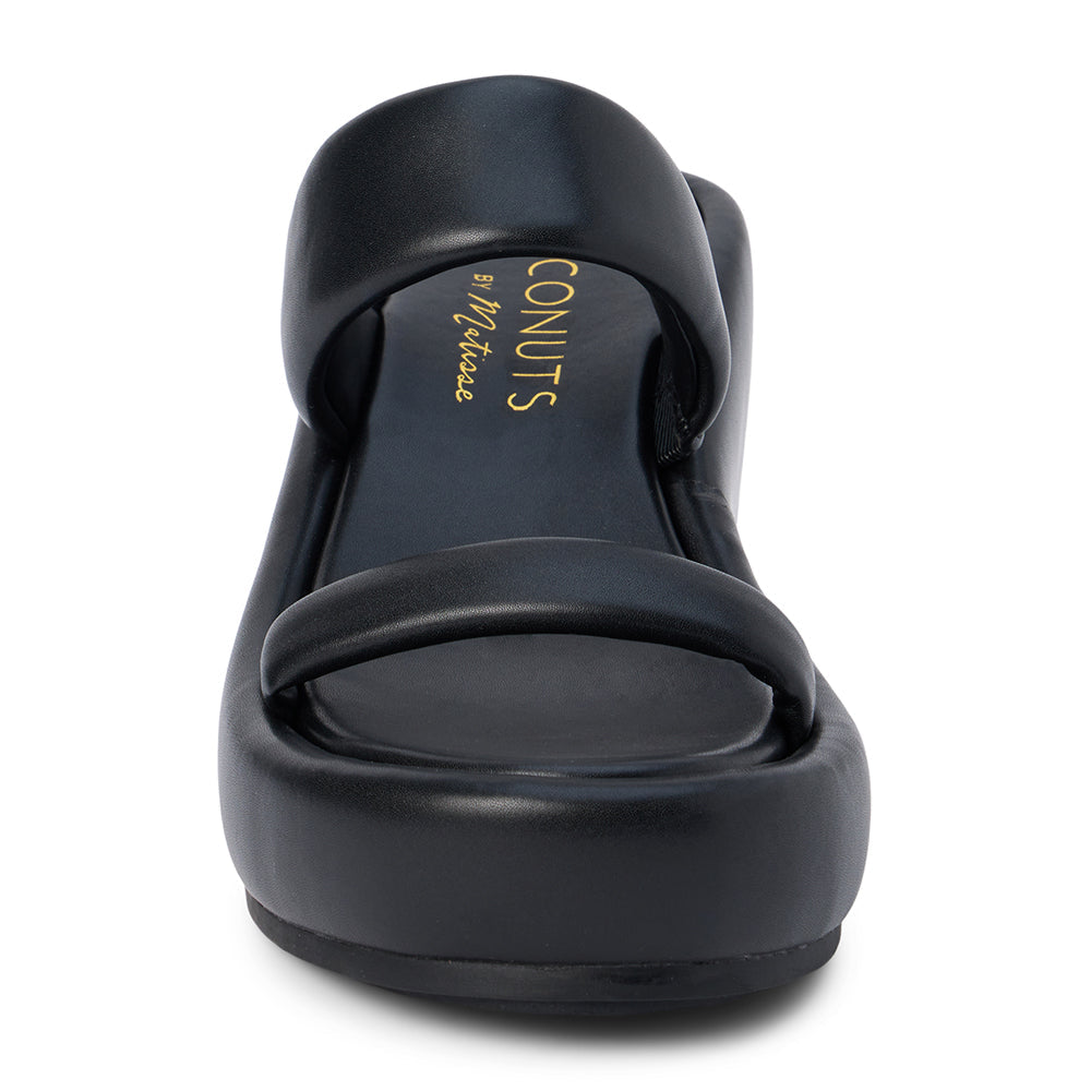 Unique Wedge Sandal in Black